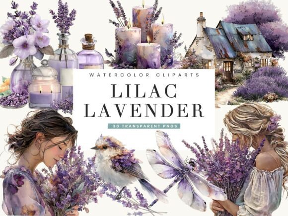 Download Watercolor Lilac Lavender Clipart - Lilac Collection