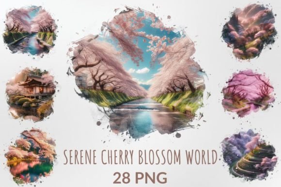 Download Watercolor Serene Cherry Blossom World - Premium Resources