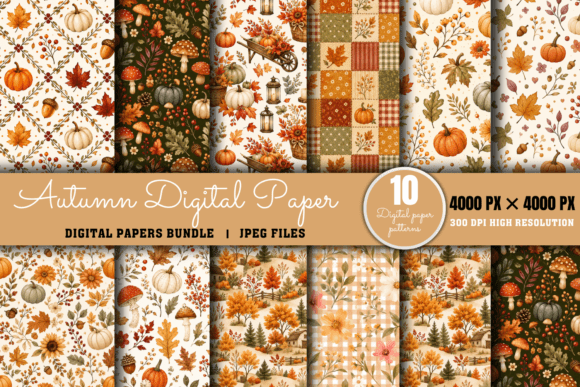 Download Fall Digital Paper Pack, Digital Paper - Fall digital paper Collection