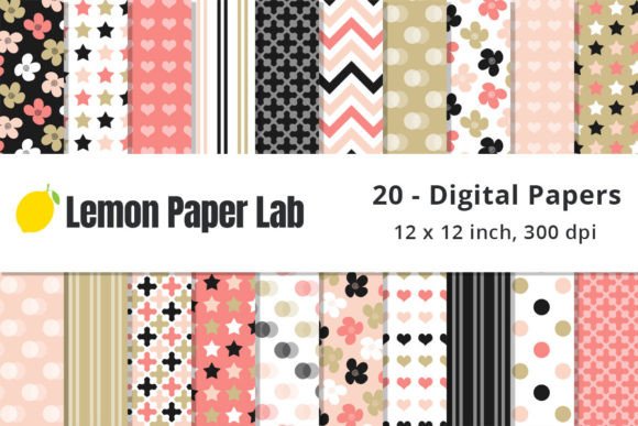 Download Pink, Black and Tan Geometric Patterns - Black Collection