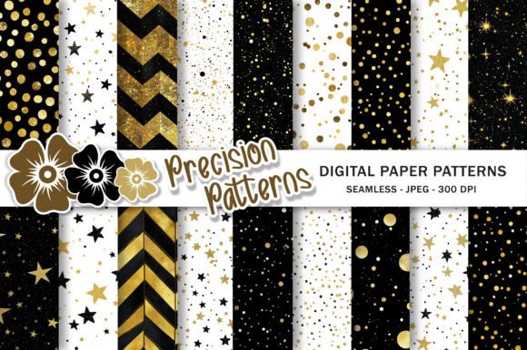 Download Black Gold Glitter Digital Paper - Black Collection
