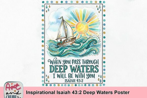 Download Inspirational Isaiah 43:2 Deep Waters Poster - Deep Collection