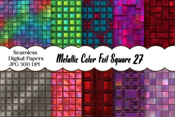 Download Metallic Color Foil Square Pattern - Square pattern Collection