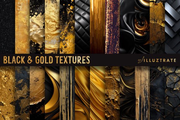 Download Black and Gold Digital Textures | Gold - Black Collection