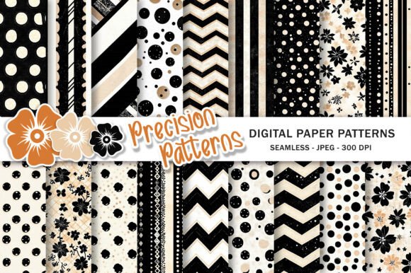 Download Black and White Polka Dots Stripes Patte - Black Collection