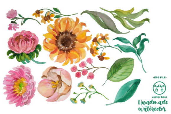 Download Watercolor Flower Blossom Elements - Blossom elements Collection