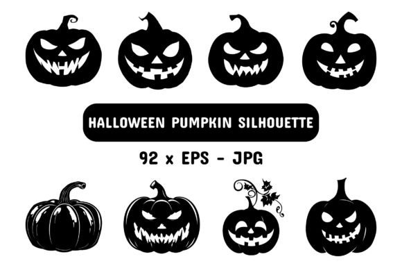 Download Halloween Pumpkin Silhouette Set Bundle - Pumpkin silhouette Collection