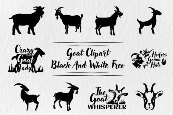 Download Goat Clipart Black and White Free - Black Collection