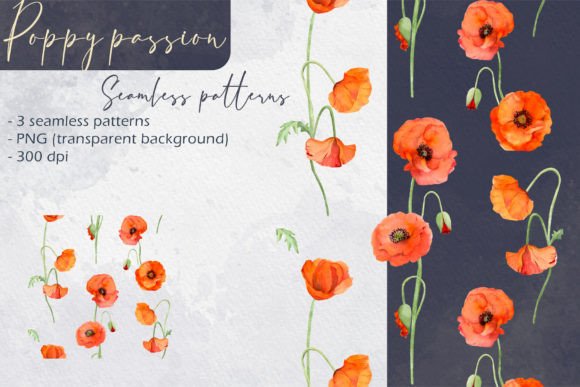 Download Poppy Passion: Seamless Patterns - Passion Collection