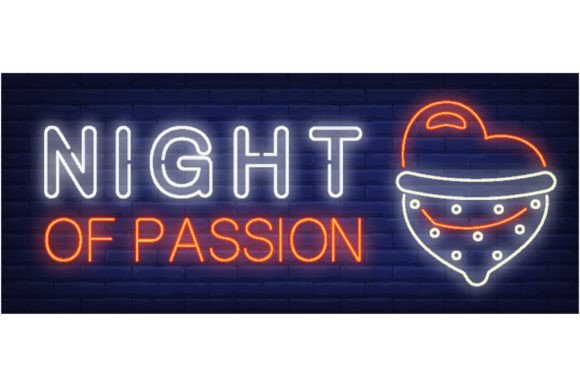 Download Night of Passion Neon Sign. Glowing Bar - Passion Collection