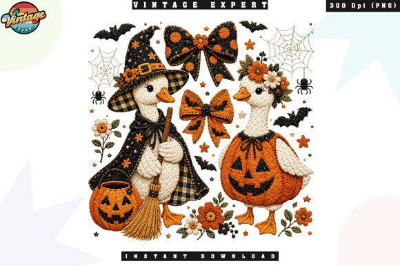 Download Festive Halloween Goose Patchwork PNG - Festive Collection