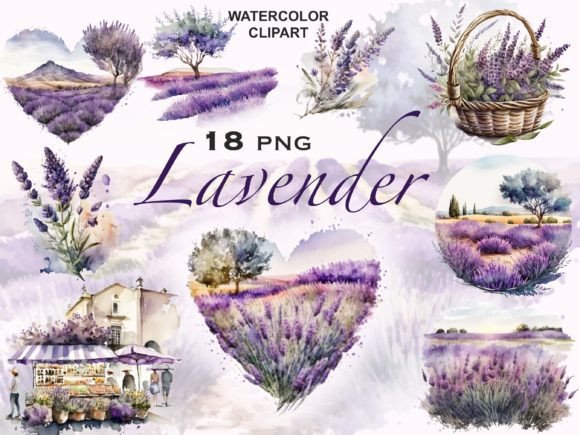 Download Watercolor Lavender Field, Lilac Clipart - Lilac Collection