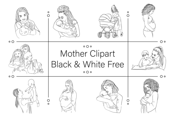 Download Mother Clipart Black &amp; White Free - Black Collection