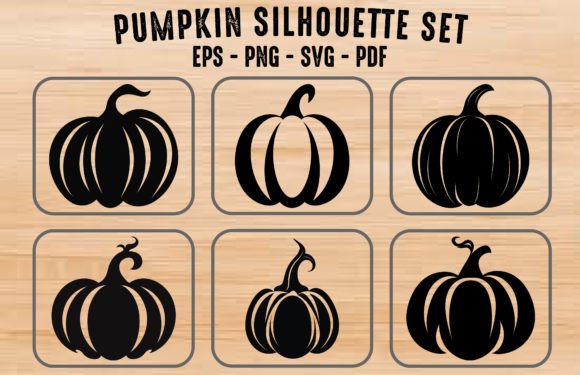 Download Pumpkin Silhouette Clipart SVG Bundle - Pumpkin silhouette Collection