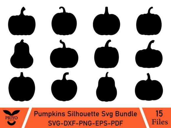 Download Pumpkin Silhouette Svg Bundle - Pumpkin silhouette Collection