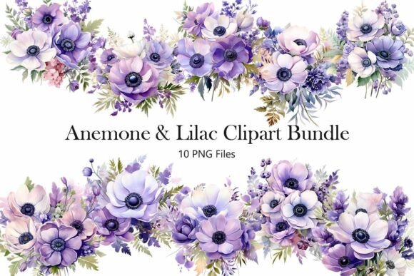 Download Anemone &amp; Lilac Clipart Bundle - Lilac Collection