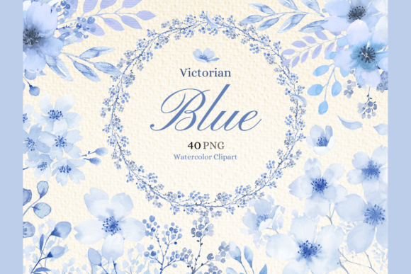 Download Watercolor Blue Cherry Blossom Elements - Blossom elements Collection