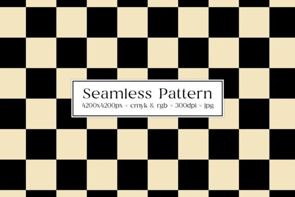 Download Black &amp; Cream Checkered Seamless Pattern - Black Collection