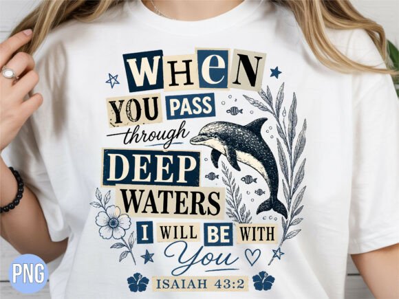 Download Deep Waters Bible Verse Fish PNG T-shirt - Deep Collection