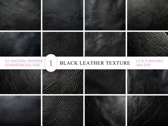 Download Black Leather Texture Background Bundle - Black Collection
