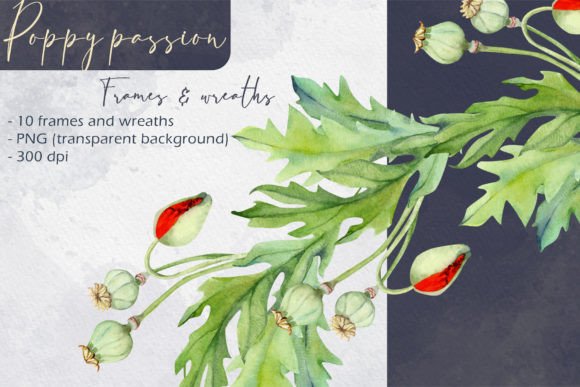 Download Poppy Passion: Frames and Wreaths - Passion Collection