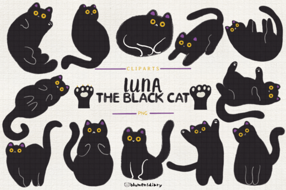 Download Luna the Black Cat Clipart - Black Collection