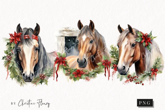 Download Vintage Festive Horses Clipart - Festive Collection
