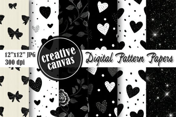 Download Black and White Floral Seamless Pattern - Black Collection