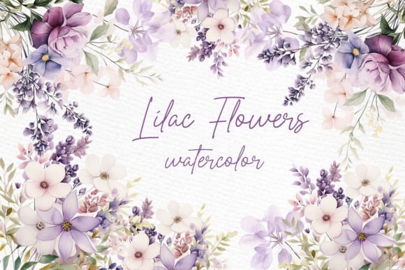 Download Watercolor Lilac Flowers Png Spring Png - Lilac Collection