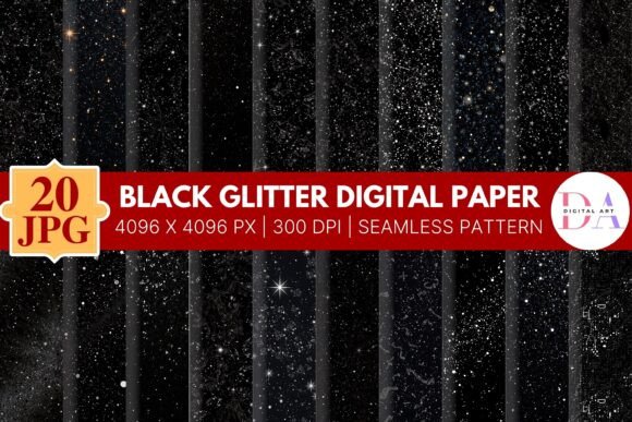 Download Black Glitter Digital Paper - Black Collection