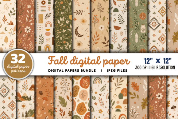 Download Fall Digital Paper Bundle - Fall digital paper Collection