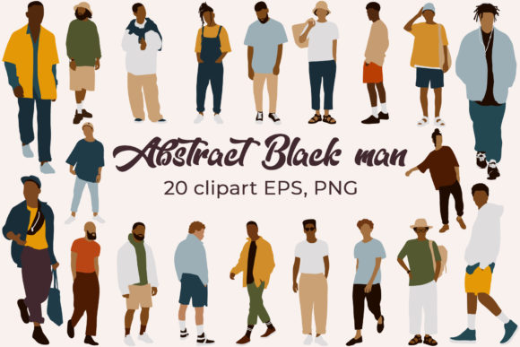 Download Black Man Clipart. Abstract People - Black Collection