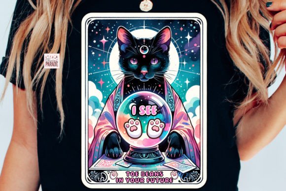 Download Black Cat Tarot Card PNG Crystal Ball - Black Collection