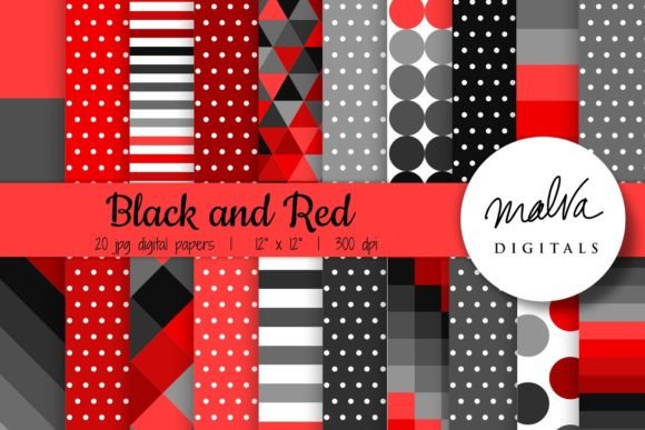 Download Black and Red Geometric Patterns - Black Collection