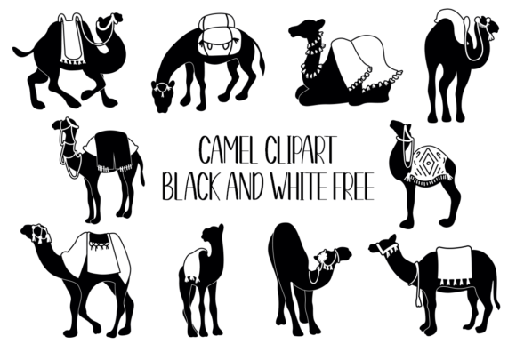 Download Camel Clipart Black and White Free - Black Collection